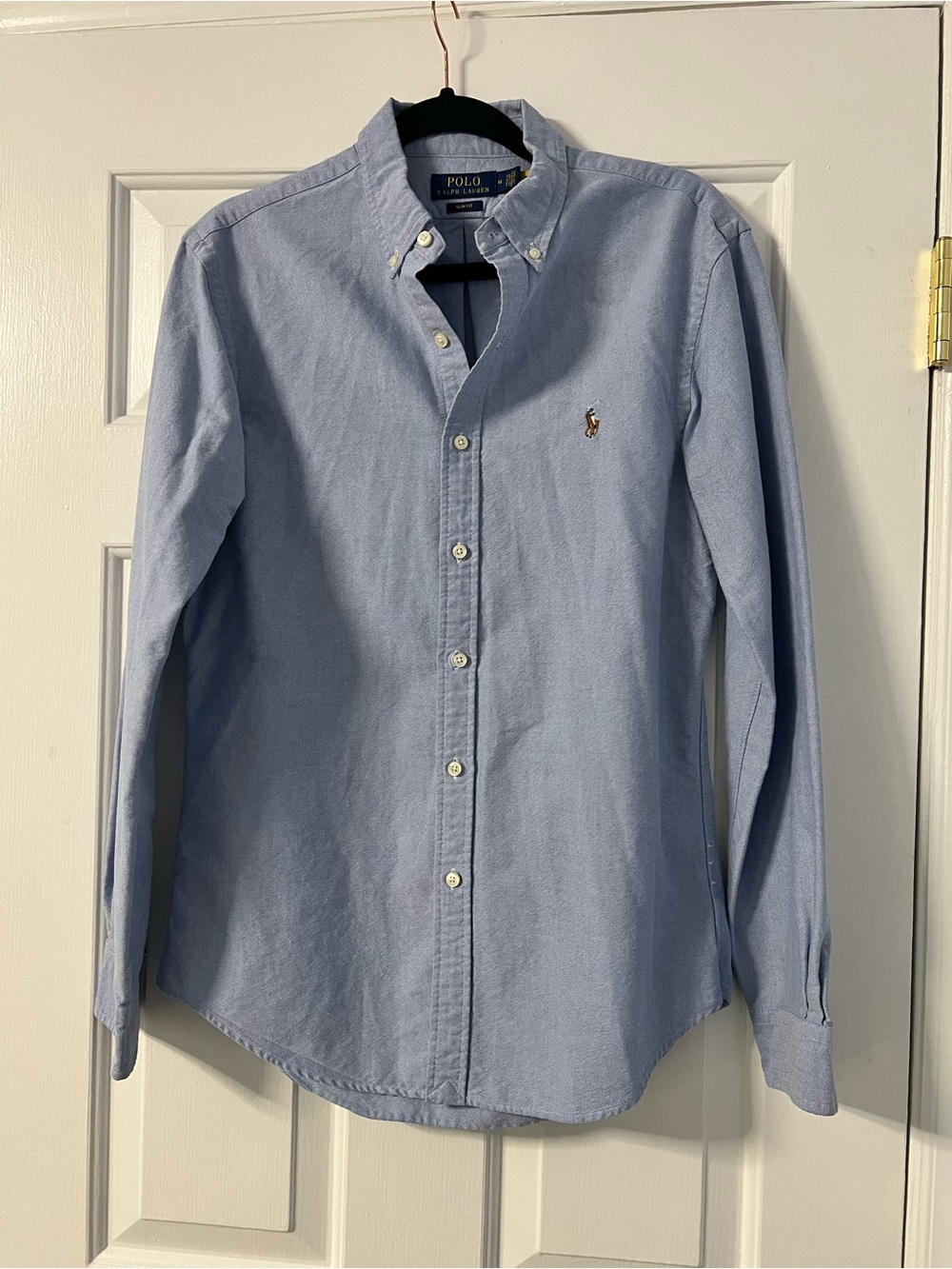 Ralph Lauren Light Blue Button-Down Oxford Shirt- Slim Fit Med
